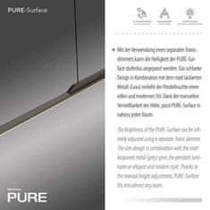 PAUL NEUHAUS PAUL NEUHAUS Závěsné svítidlo PURE Surface šedá elox 125x25 nastavitelná výška 3000K PN 2301-15