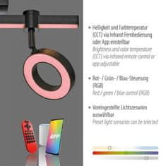 PAUL NEUHAUS JUST LIGHT LED stropní svítidlo černé Smarthome stmívatelné dálkový ovladač s aplikací Tuya RGB/2700-5000K LD 12075-18