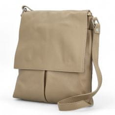 Delami Vera Pelle Stylová dámská kožená crossbody taška Carlon, taupe