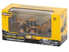 Bagr s nakladačem, buldozer s lžící Kovový model H-toys 1704 1:50