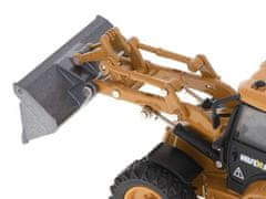 Bagr s nakladačem, buldozer s lžící Kovový model H-toys 1704 1:50