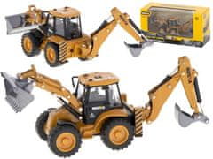 Bagr s nakladačem, buldozer s lžící Kovový model H-toys 1704 1:50