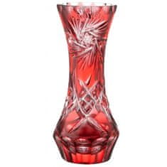 Caesar Crystal Váza Pinwheel, barva rubín, výška 104 mm