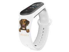 VšeNaMobily.cz Kryt na mobil s potiskem Náhradní náramek Mi band 3/4/5/6/7 Hnědý labrador - Bílá -