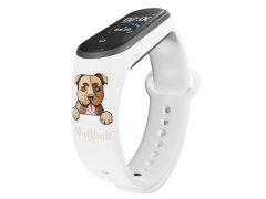 VšeNaMobily.cz Kryt na mobil s potiskem Náhradní náramek Mi band 3/4/5/6/7 Staffbull - Bílá -