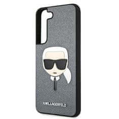 Karl Lagerfeld KLHCS22MSAKHSL hard silikonové pouzdro Samsung Galaxy S22 PLUS 5G silver Saffiano Ikonik Karl`s Head