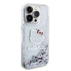 HELLO KITTY silikonový obal na iPhone 15 PRO 6.1" Liquid Glitter Electroplating Head Logo