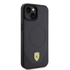 Ferrari FEHMP15SPTEK hard silikonové pouzdro iPhone 15 6.1" black Carbon Metal Logo MagSafe