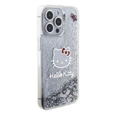 HELLO KITTY silikonový obal na iPhone 15 PRO MAX 6.7" Liquid Glitter Electroplating Head Logo