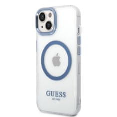 Guess GUHMP14MHTRMB hard silikonové pouzdro iPhone 14 PLUS 6.7" blue Metal Outline Magsafe