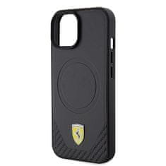 Ferrari FEHMP15SPTEK hard silikonové pouzdro iPhone 15 6.1" black Carbon Metal Logo MagSafe