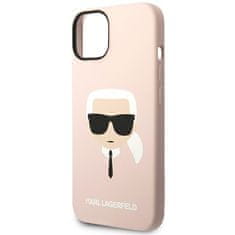 Karl Lagerfeld KLHMP14MSLKHLP hard silikonové pouzdro iPhone 14 PLUS 6.7" light pink Silicone Karl`s Head Magsafe