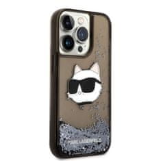 Karl Lagerfeld KLHCP14XLNCHCK hard silikonové pouzdro iPhone 14 PRO MAX 6.7" black Glitter Choupette Head