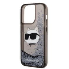 Karl Lagerfeld KLHCP14XLNCHCK hard silikonové pouzdro iPhone 14 PRO MAX 6.7" black Glitter Choupette Head