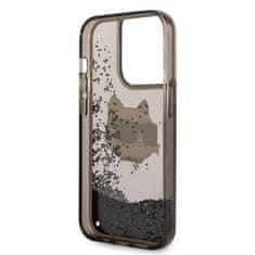 Karl Lagerfeld KLHCP14XLNCHCK hard silikonové pouzdro iPhone 14 PRO MAX 6.7" black Glitter Choupette Head