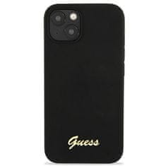 Guess GUHMP13MLSLMGBK hard silikonové pouzdro iPhone 13 6.1" black Silicone Script Gold Logo