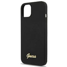 Guess GUHMP13MLSLMGBK hard silikonové pouzdro iPhone 13 6.1" black Silicone Script Gold Logo