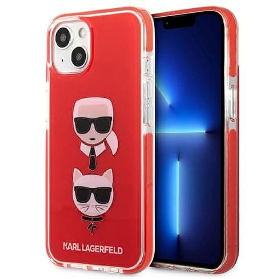 Karl Lagerfeld KLHCP13STPE2TR hard silikonové pouzdro iPhone 13 Mini 5.4" red Karl & Choupette Head