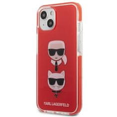 Karl Lagerfeld KLHCP13STPE2TR hard silikonové pouzdro iPhone 13 Mini 5.4" red Karl & Choupette Head