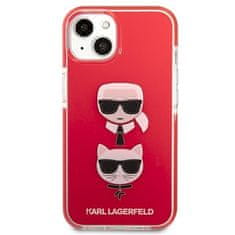 Karl Lagerfeld KLHCP13STPE2TR hard silikonové pouzdro iPhone 13 Mini 5.4" red Karl & Choupette Head