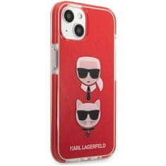 Karl Lagerfeld KLHCP13STPE2TR hard silikonové pouzdro iPhone 13 Mini 5.4" red Karl & Choupette Head