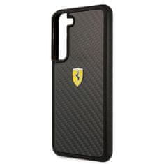 Ferrari FEHCS22SFCAK hard silikonové pouzdro Samsung Galaxy S22 5G Black On Track Real Carbon