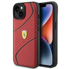 Ferrari  hard silikonové pouzdro iPhone 15 6.1" red Twist Metal Logo