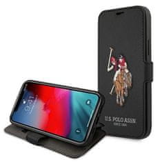 U.S. Polo Assn. US Polo knížkové pouzdro na iPhone 12 / 12 Pro 6.1" Black Polo Embroidery