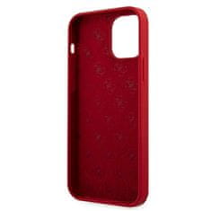 Guess GUHCP12SLSLMGRE hard silikonové pouzdro iPhone 12 Mini 5.4" red kovové logo Script