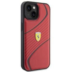 Ferrari  hard silikonové pouzdro iPhone 15 6.1" red Twist Metal Logo