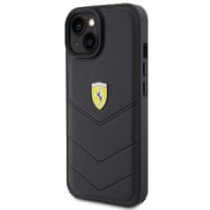 Ferrari hard silikonové pouzdro iPhone 15 6.1" black Quilted Metal Logo