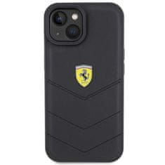 Ferrari hard silikonové pouzdro iPhone 15 6.1" black Quilted Metal Logo