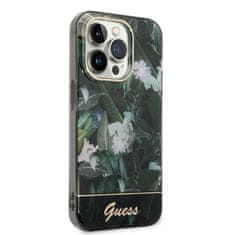 Guess GUHCP14LHGJGHA hard silikonové pouzdro iPhone 14 PRO 6.1" green Jungle Collection