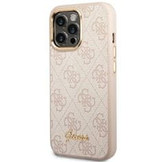 Guess GUHCP14LHG4SHP hard silikonové pouzdro iPhone 14 PRO 6.1" pink 4G Vintage Gold Logo