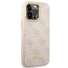 Guess GUHCP14LHG4SHP hard silikonové pouzdro iPhone 14 PRO 6.1" pink 4G Vintage Gold Logo