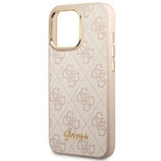 Guess GUHCP14LHG4SHP hard silikonové pouzdro iPhone 14 PRO 6.1" pink 4G Vintage Gold Logo