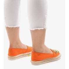 Oranžové espadrilky L-1047 velikost 38