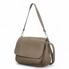 Delami Vera Pelle Stylová dámská kožená crossbody kabelka Keolla, taupe