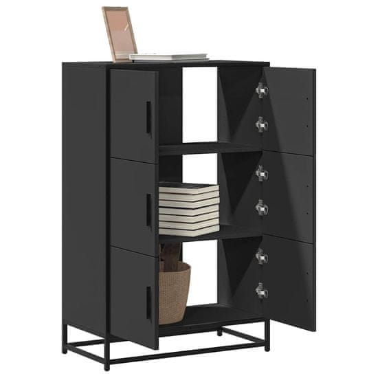 shumee vidaXL Skříň highboard černá 68x35x106,5 cm kompozit a kov