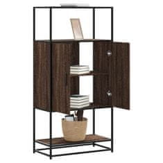 shumee vidaXL Skříň highboard hnědý dub 68x35x139cm kompozitní dřevo a kov