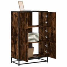 shumee vidaXL Skříň highboard kouřový dub 68x35x106,5 cm kompozit a kov