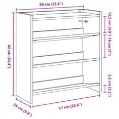 Vidaxl Botník kouřový dub 80x25x61,5 cm kompozitní dřevo