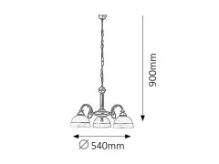 Rabalux Rabalux lustr Flossi E27 3x MAX 40W bronzová 8813