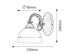 Rabalux Rabalux nástěnné svítidlo Flossi E27 1x MAX 40W bronzová 8811