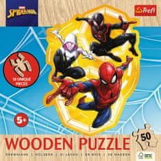 Trefl Dřevěné obrysové puzzle Spiderman: Připraven do akce 50 dílků