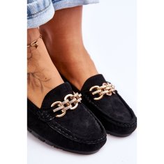 Dámské semišové mokasíny Slip-on Black velikost 39