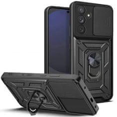 Tech-protect Panceřový obal s kroužkem na Samsung Galaxy S24 FE Black Hybrid Armor Camshield