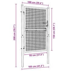 Vidaxl Plotová branka ocel 100 x 150 cm zelená