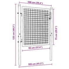 Vidaxl Plotová branka ocel 100 x 75 cm zelená