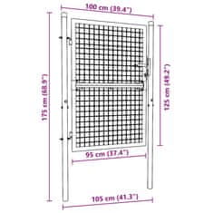 Vidaxl Plotová branka ocel 100 x 125 cm zelená